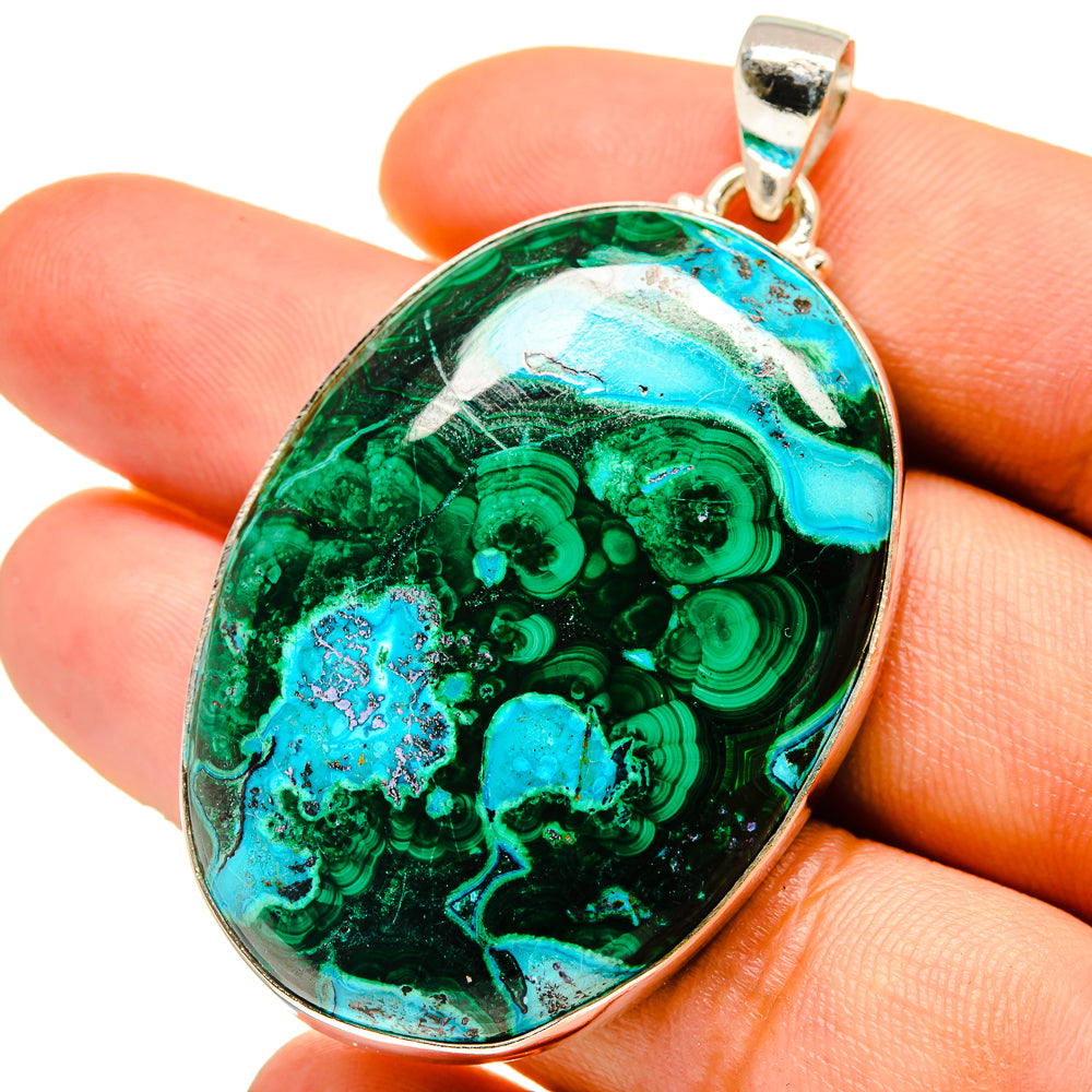 Malachite In Chrysocolla Pendants handcrafted by Anasilvercos - PD759604