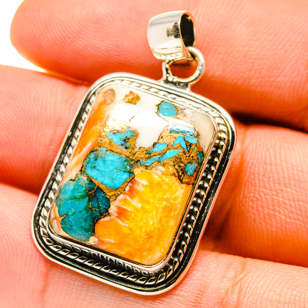 Blue Copper Composite Turquoise Pendants handcrafted by Anasilvercos - PD759611