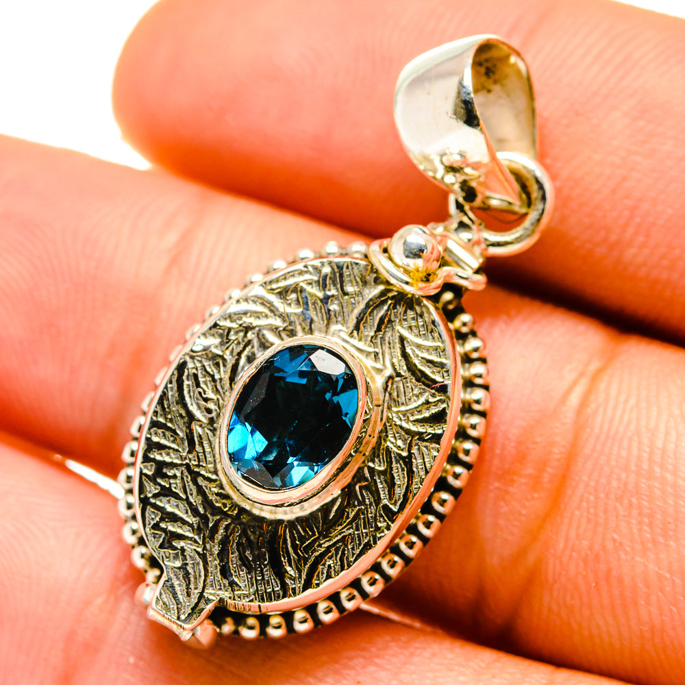 London Blue Topaz Pendants handcrafted by Anasilvercos - PD759614