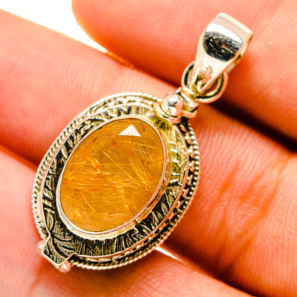 Rutilated Quartz Pendants handcrafted by Anasilvercos - PD759636