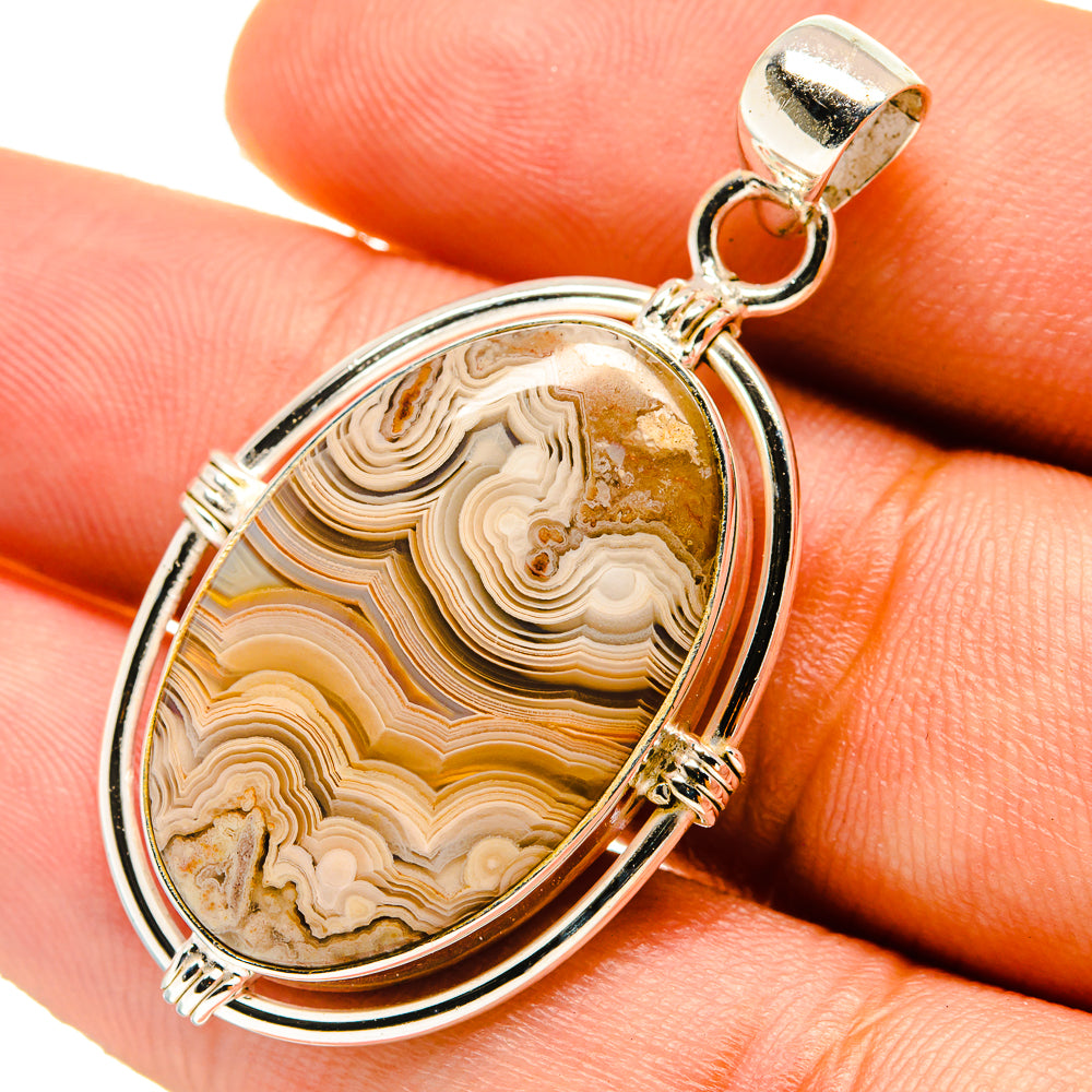 Laguna Lace Agate Pendants handcrafted by Anasilvercos - PD759653
