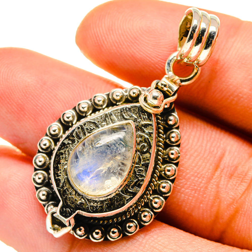 Rainbow Moonstone Pendants handcrafted by Anasilvercos - PD759673
