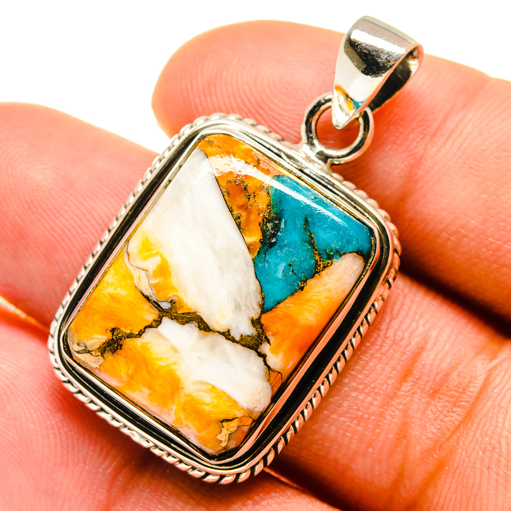 Blue Copper Composite Turquoise Pendants handcrafted by Anasilvercos - PD759677