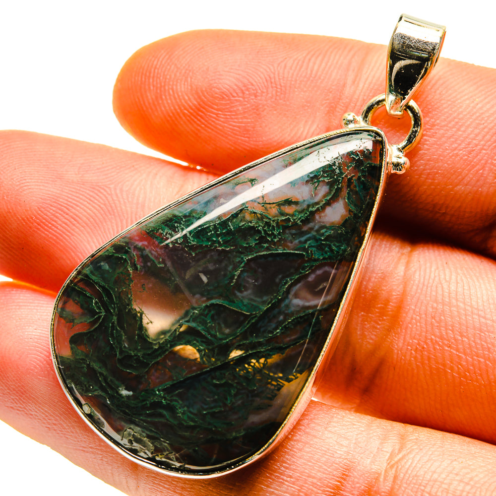 Green Moss Agate Pendants handcrafted by Anasilvercos - PD759697