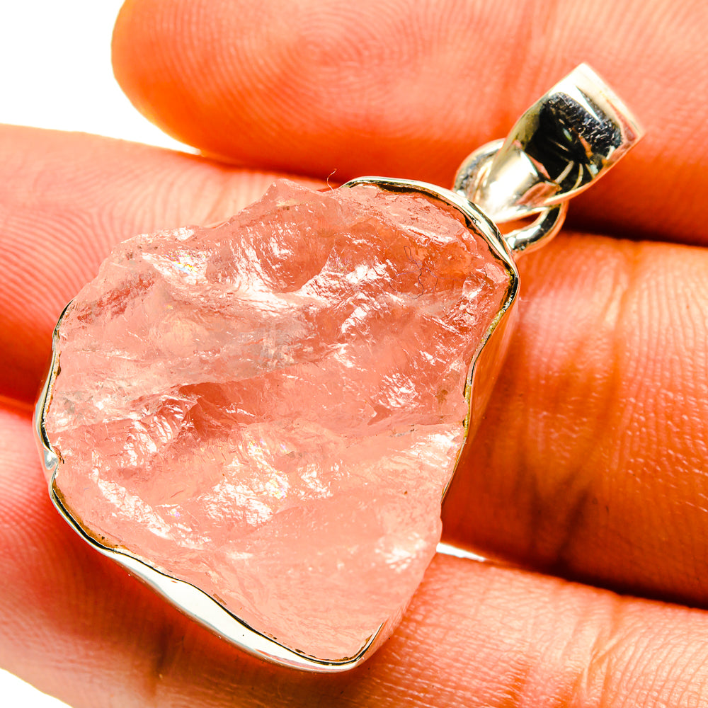 Rose Quartz Pendants handcrafted by Anasilvercos - PD759700