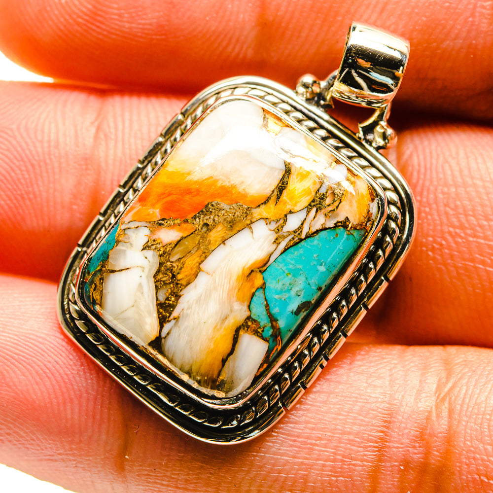 Blue Copper Composite Turquoise Pendants handcrafted by Anasilvercos - PD759702