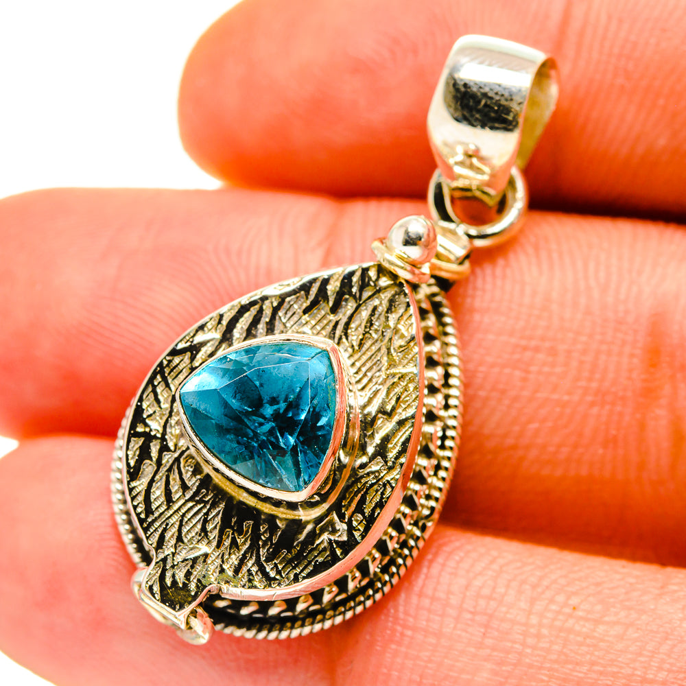 Blue Topaz Pendants handcrafted by Anasilvercos - PD759722
