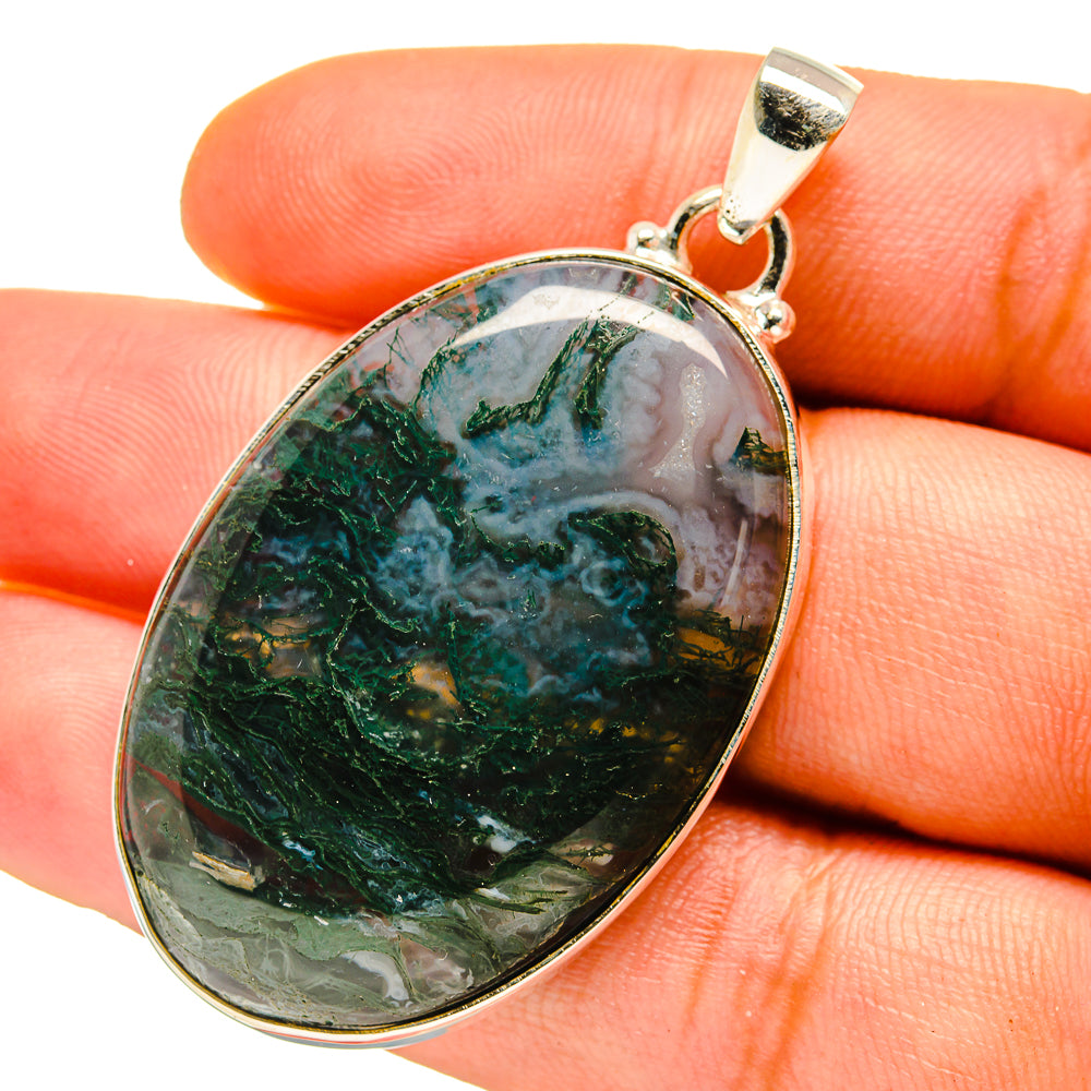 Green Moss Agate Pendants handcrafted by Anasilvercos - PD759726