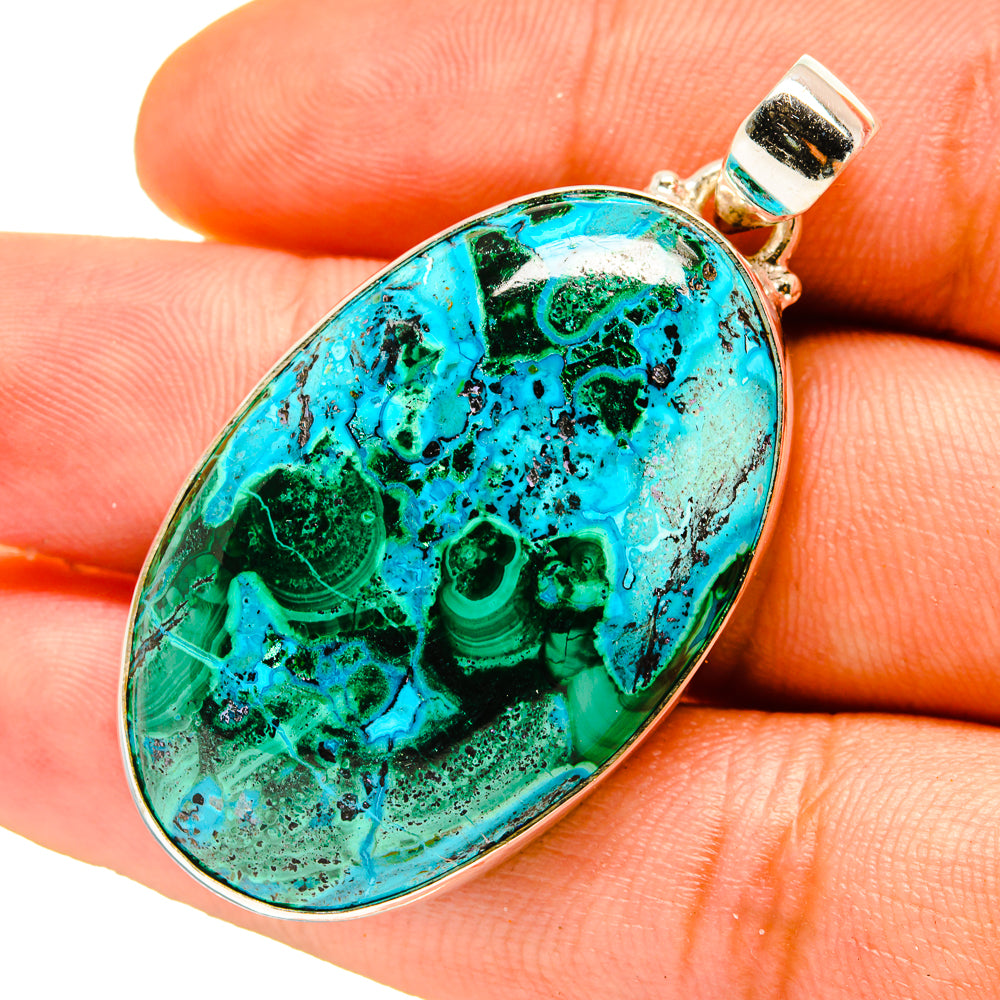 Malachite In Chrysocolla Pendants handcrafted by Anasilvercos - PD759734