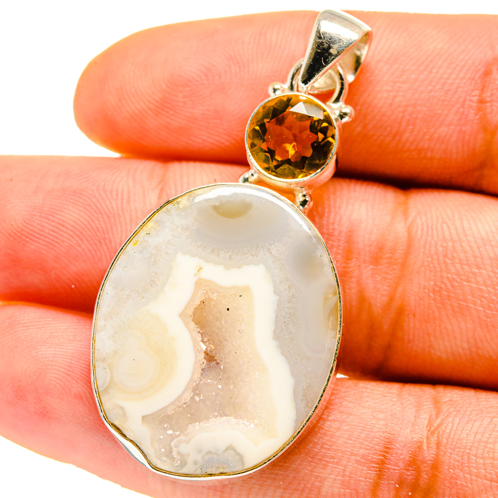 Geode Slice, Citrine Pendants handcrafted by Anasilvercos - PD759737