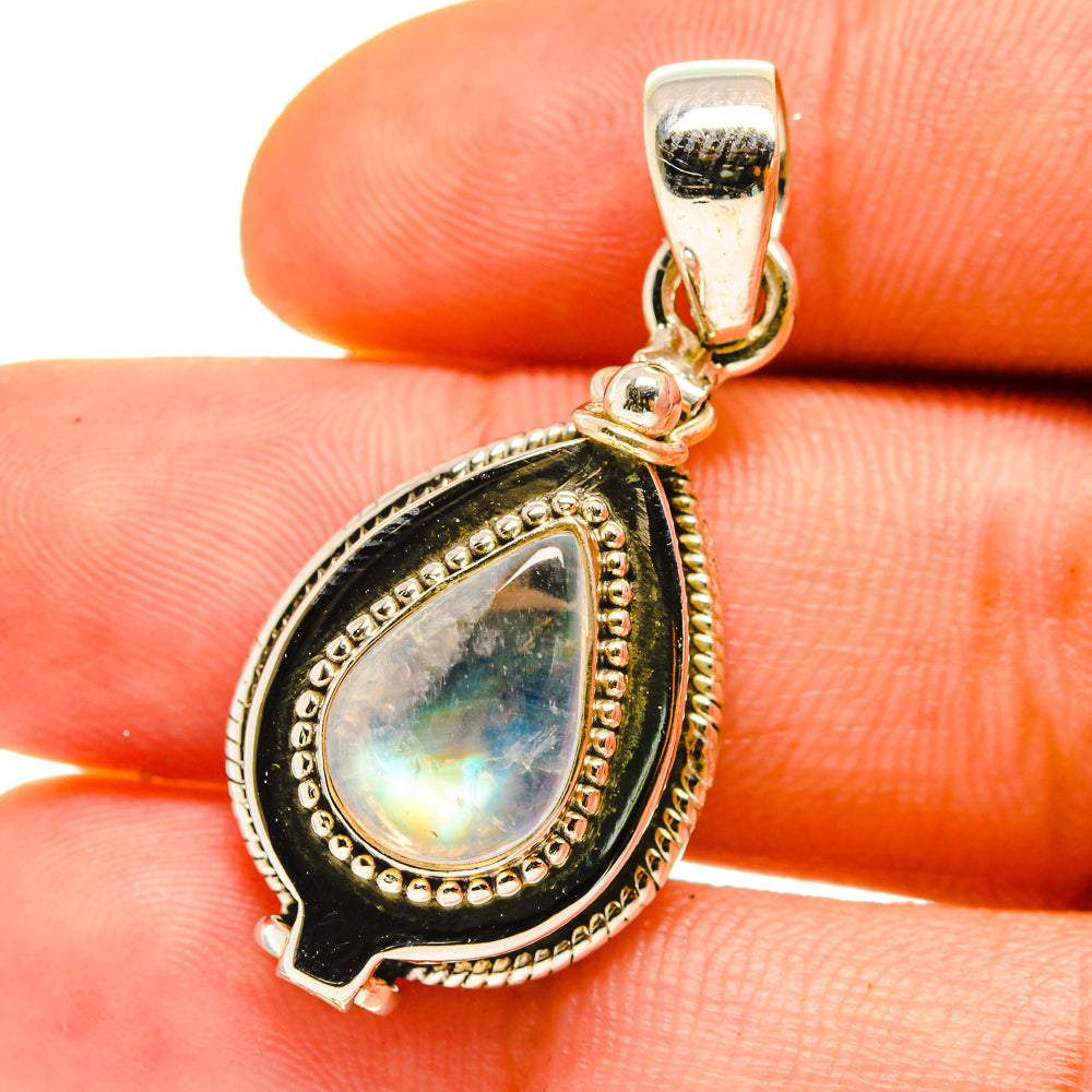 Rainbow Moonstone Pendants handcrafted by Anasilvercos - PD759742