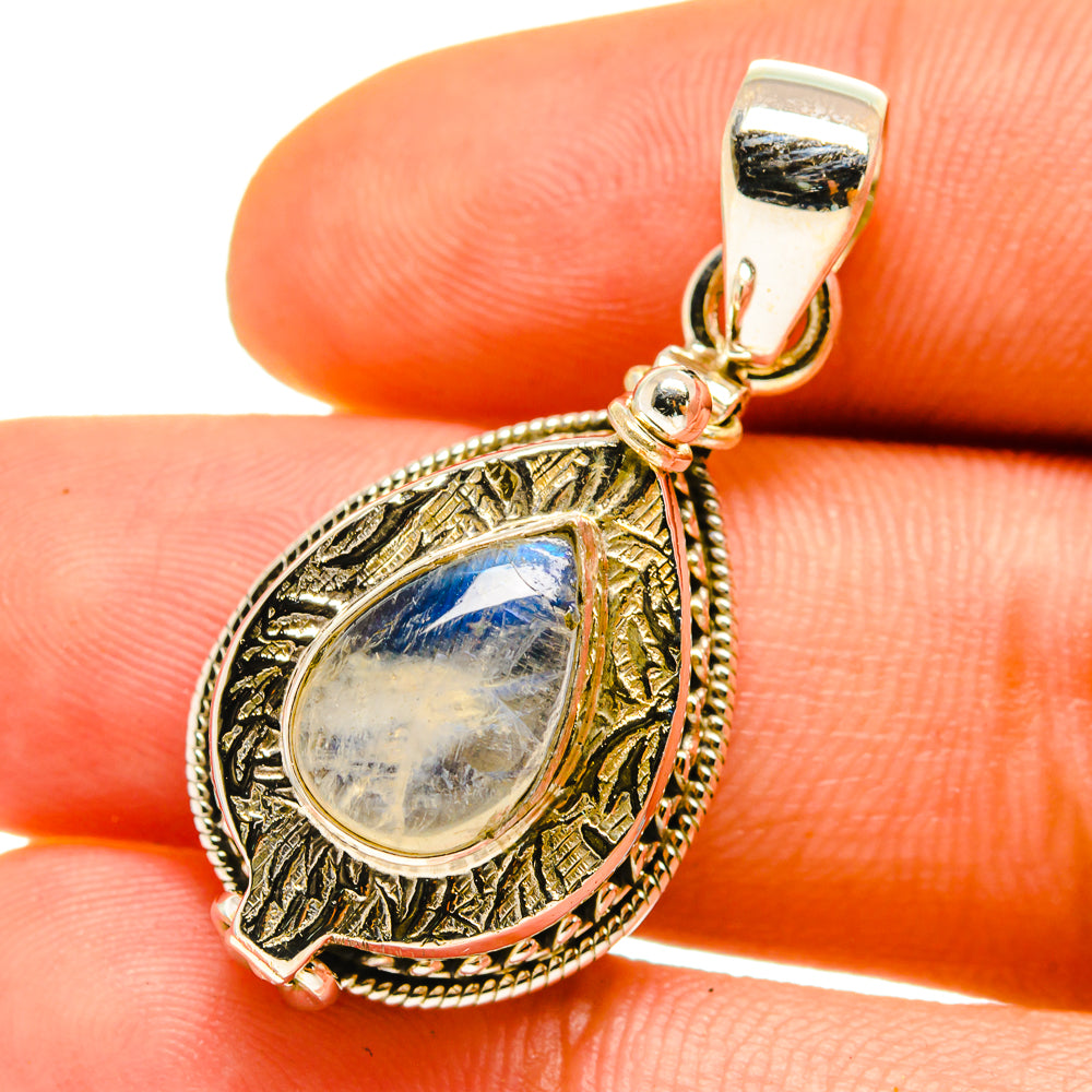 Rainbow Moonstone Pendants handcrafted by Anasilvercos - PD759744