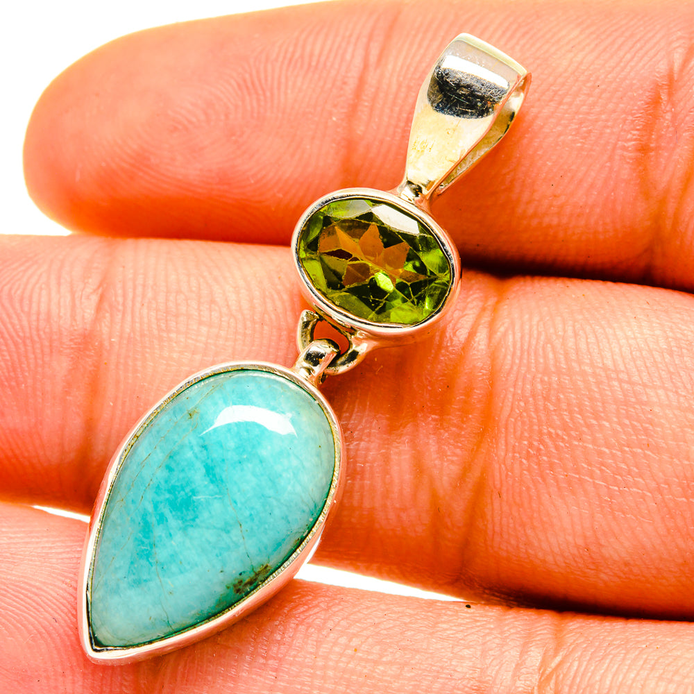Peruvian Opal, Peridot Pendants handcrafted by Anasilvercos - PD759748
