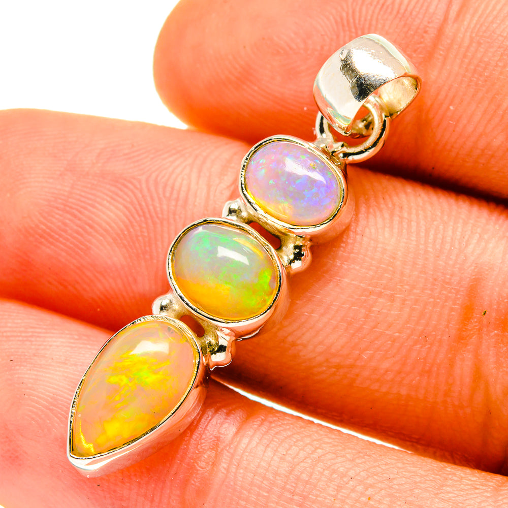 Ethiopian Opal Pendants handcrafted by Anasilvercos - PD759779