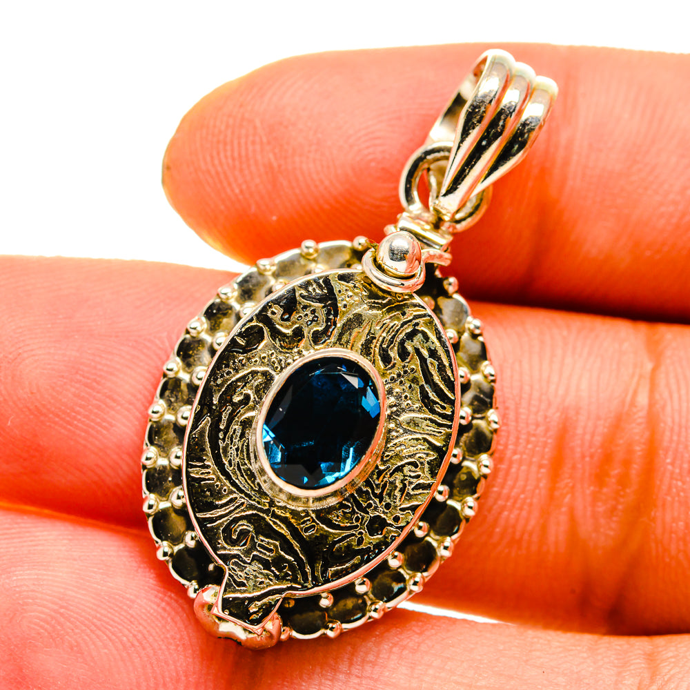London Blue Topaz Pendants handcrafted by Anasilvercos - PD759798