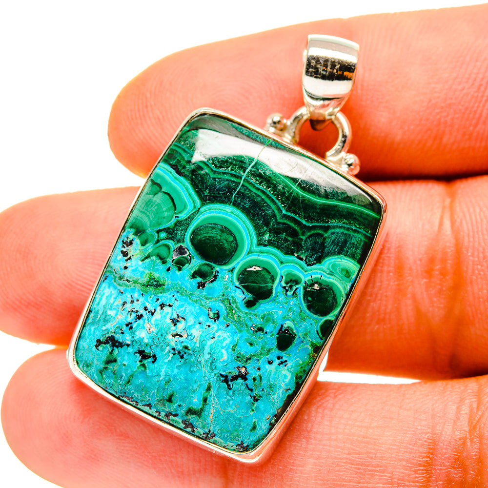 Malachite In Chrysocolla Pendants handcrafted by Anasilvercos - PD759802