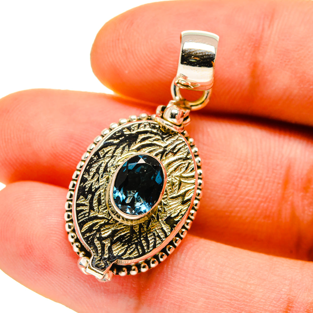 London Blue Topaz Pendants handcrafted by Anasilvercos - PD759810