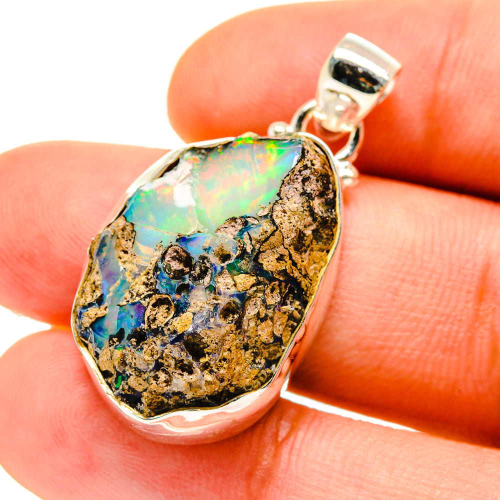 Ethiopian Opal Pendants handcrafted by Anasilvercos - PD759839