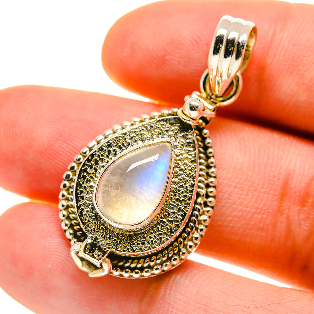 Rainbow Moonstone Pendants handcrafted by Anasilvercos - PD759866