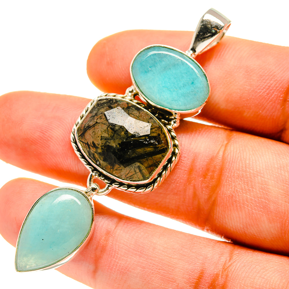 Tourmalinated Quartz Pendants handcrafted by Anasilvercos - PD759878