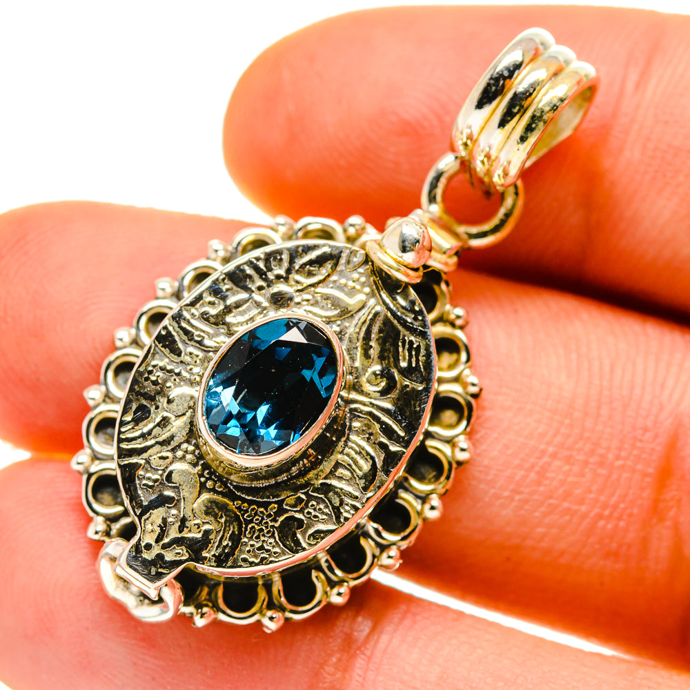 London Blue Topaz Pendants handcrafted by Anasilvercos - PD759885