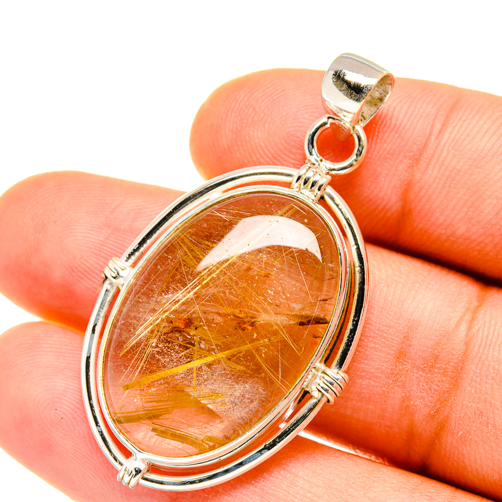 Rutilated Quartz Pendants handcrafted by Anasilvercos - PD4603