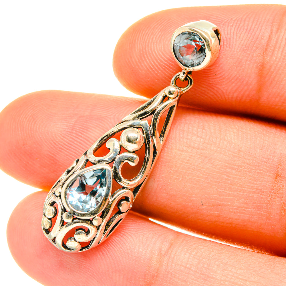 Blue Topaz Pendants handcrafted by Anasilvercos - PD4608