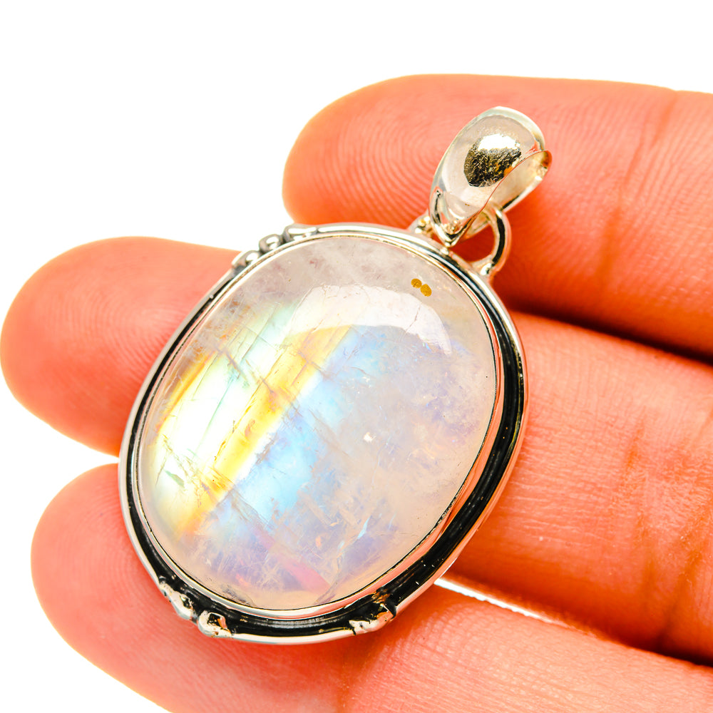 Rainbow Moonstone Pendants handcrafted by Anasilvercos - PD4621