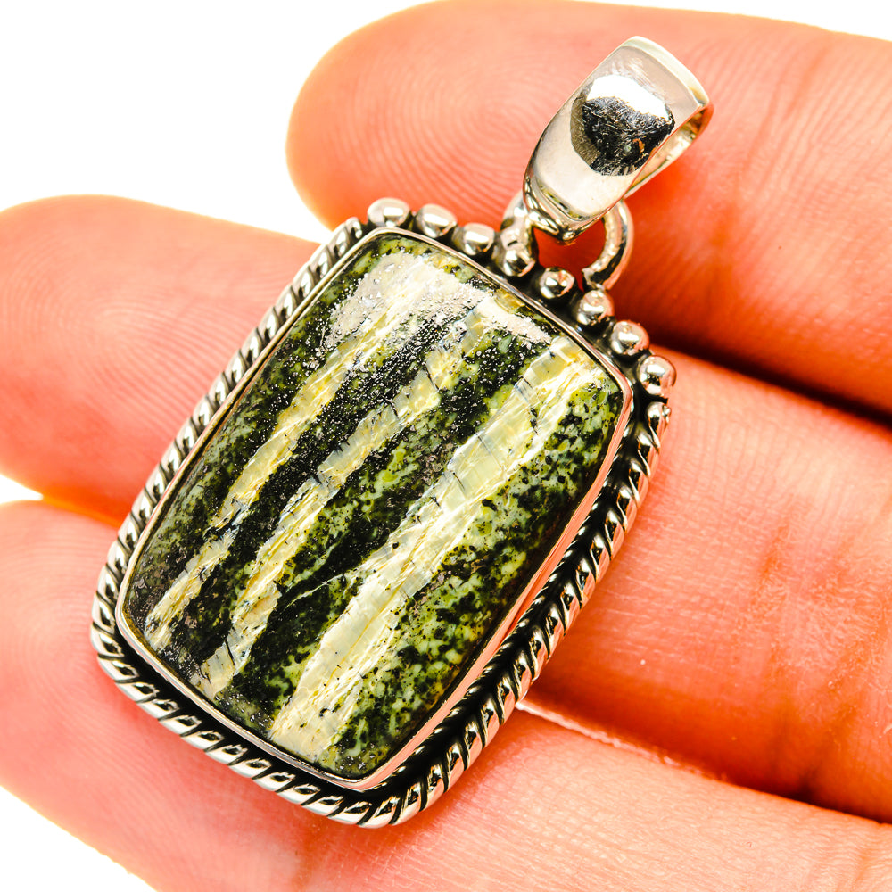 Green Vein Jasper Pendants handcrafted by Anasilvercos - PD4647