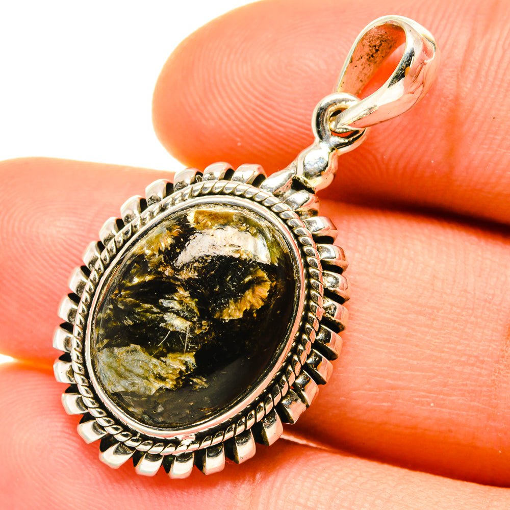 Golden Seraphinite Pendants handcrafted by Anasilvercos - PD4649