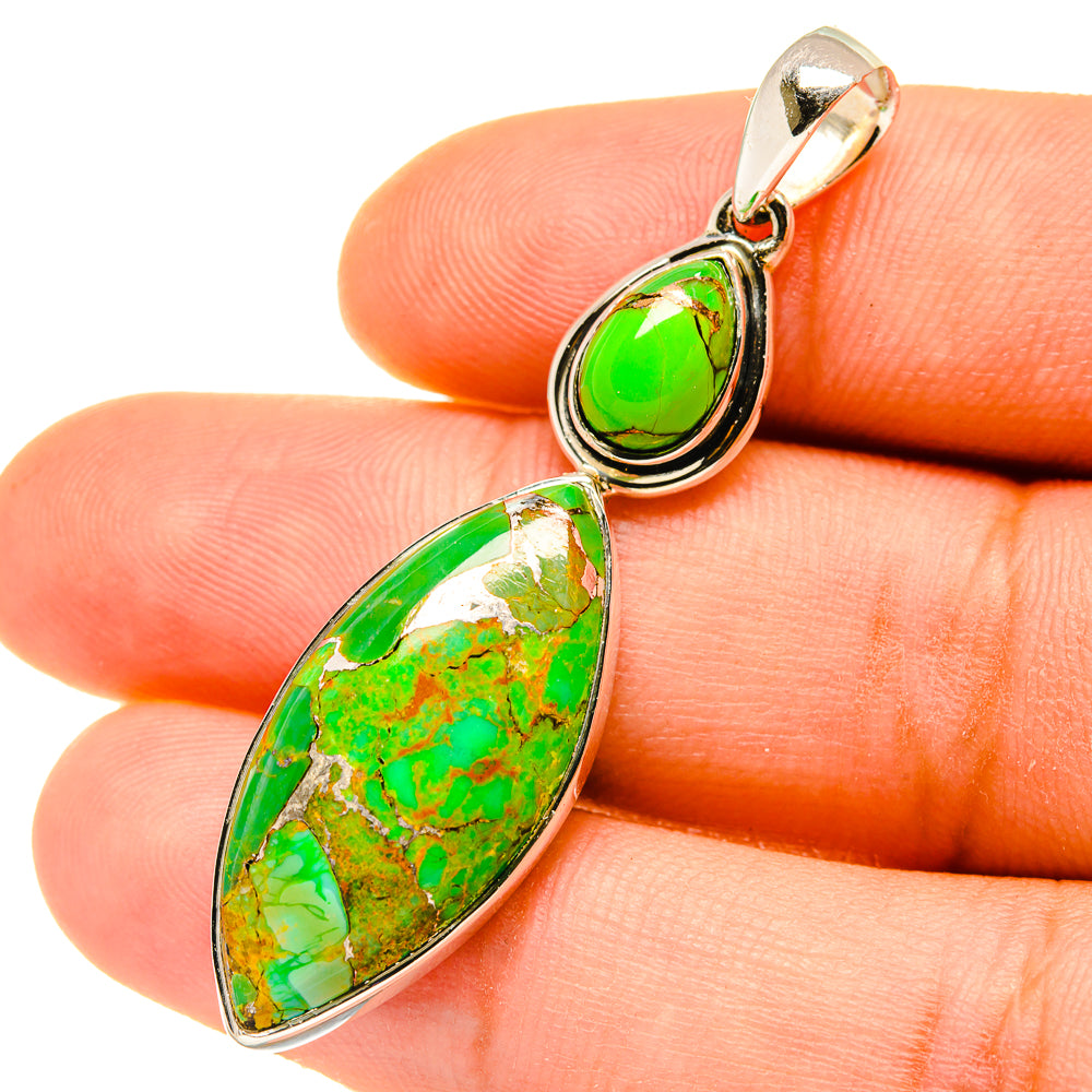 Green Copper Composite Turquoise Pendants handcrafted by Anasilvercos - PD4665