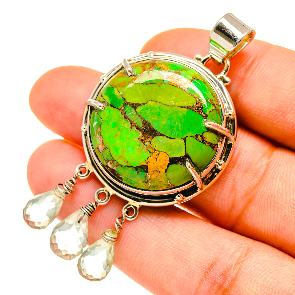Green Copper Composite Turquoise Pendants handcrafted by Anasilvercos - PD4709