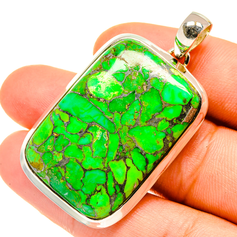 Green Copper Composite Turquoise Pendants handcrafted by Anasilvercos - PD4712