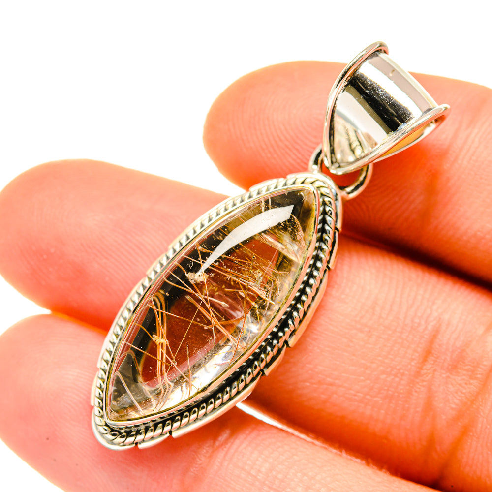 Rutilated Quartz Pendants handcrafted by Anasilvercos - PD4718