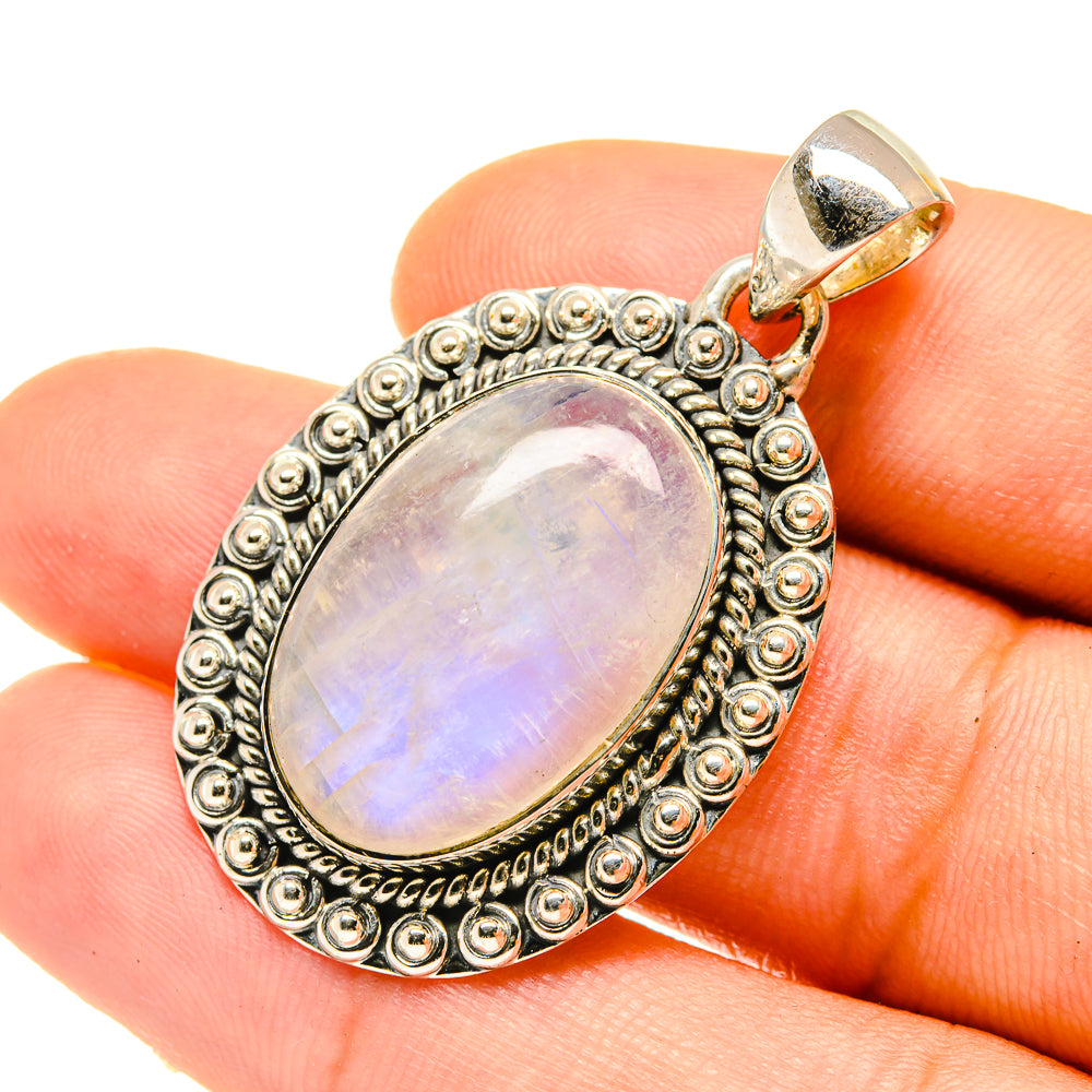 Rainbow Moonstone Pendants handcrafted by Anasilvercos - PD4719