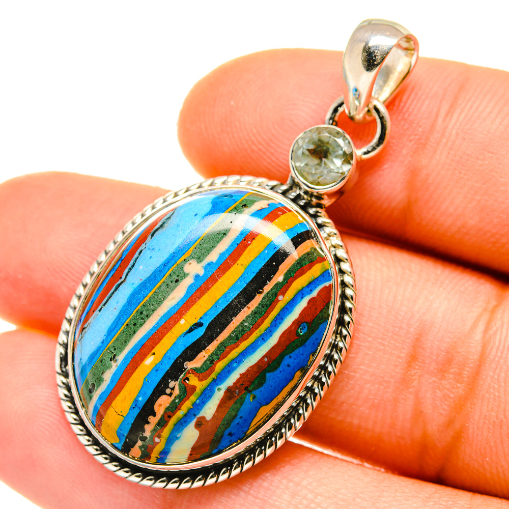 Rainbow Calsilica Pendants handcrafted by Anasilvercos - PD4763