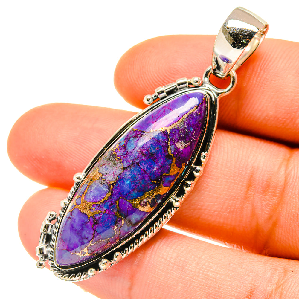 Purple Copper Composite Turquoise Pendants handcrafted by Anasilvercos - PD4769