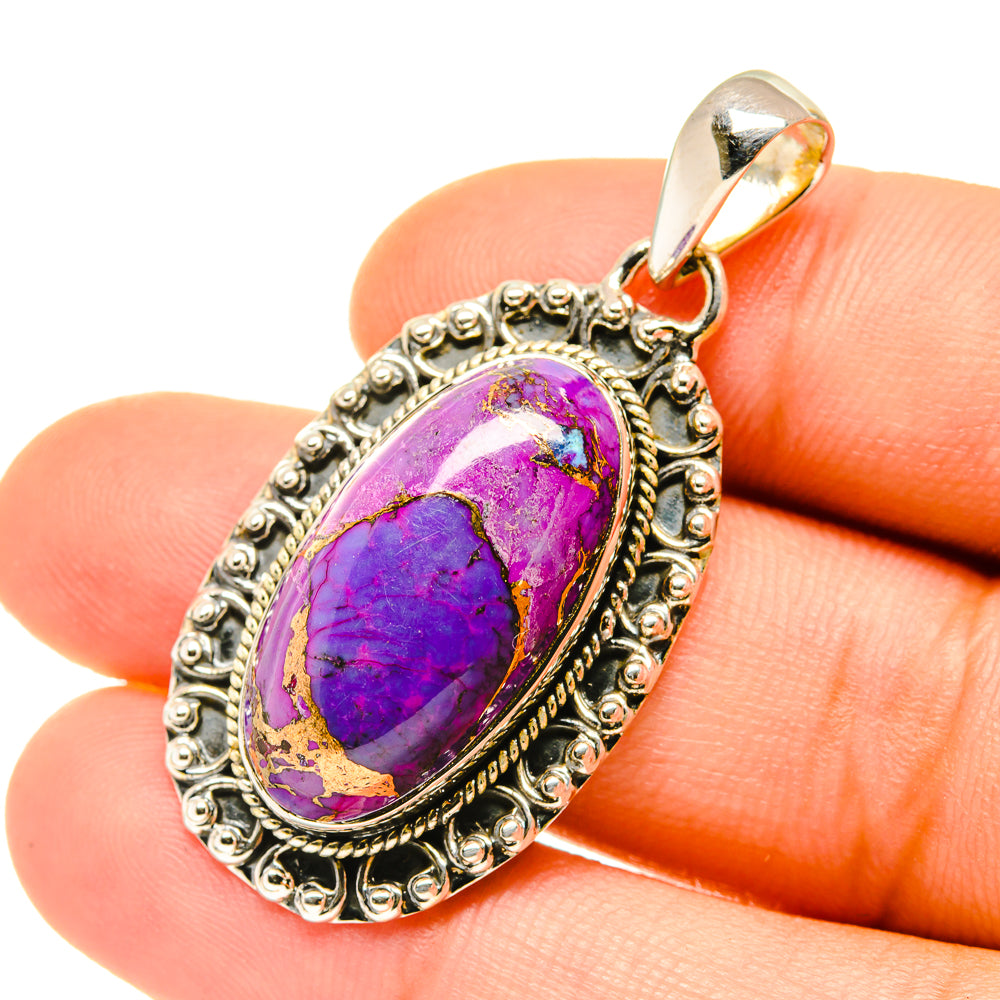 Purple Copper Composite Turquoise Pendants handcrafted by Anasilvercos - PD4772