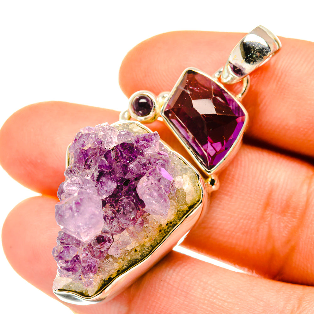 Amethyst Crystal Pendants handcrafted by Anasilvercos - PD4794