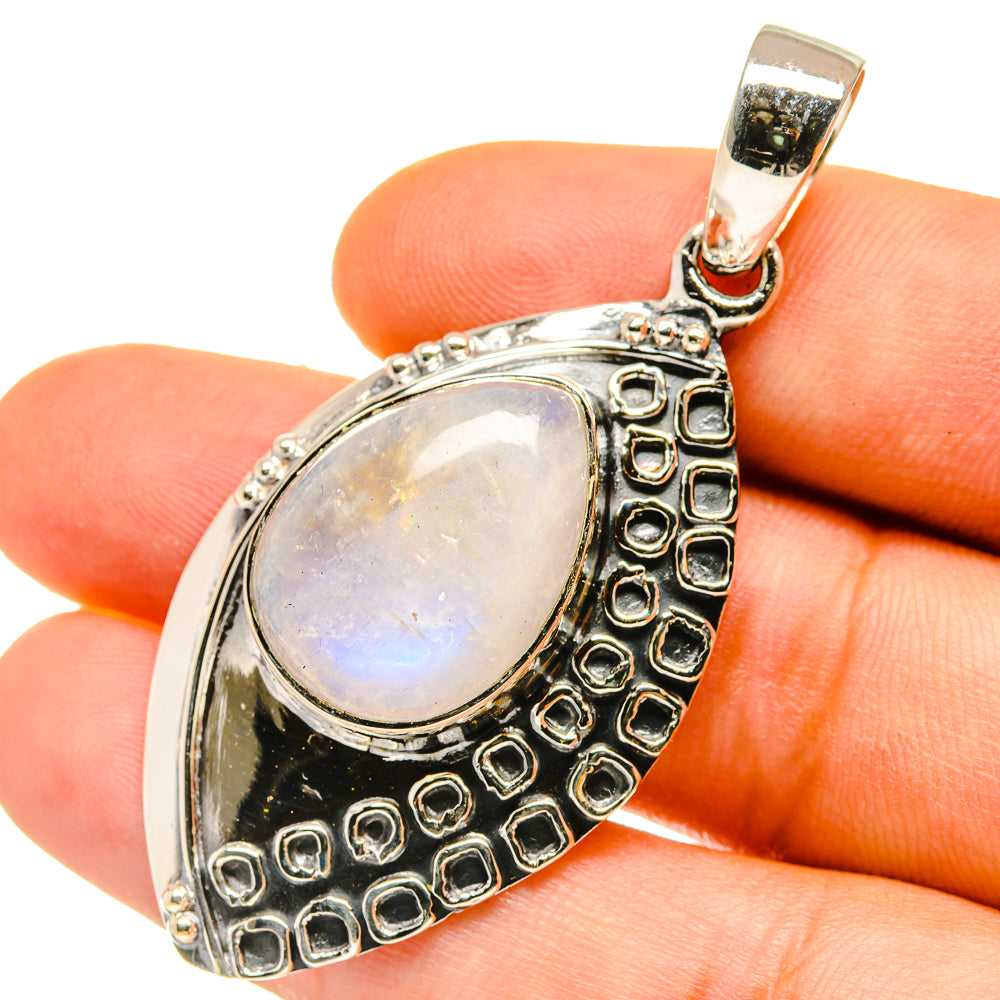 Rainbow Moonstone Pendants handcrafted by Anasilvercos - PD4808
