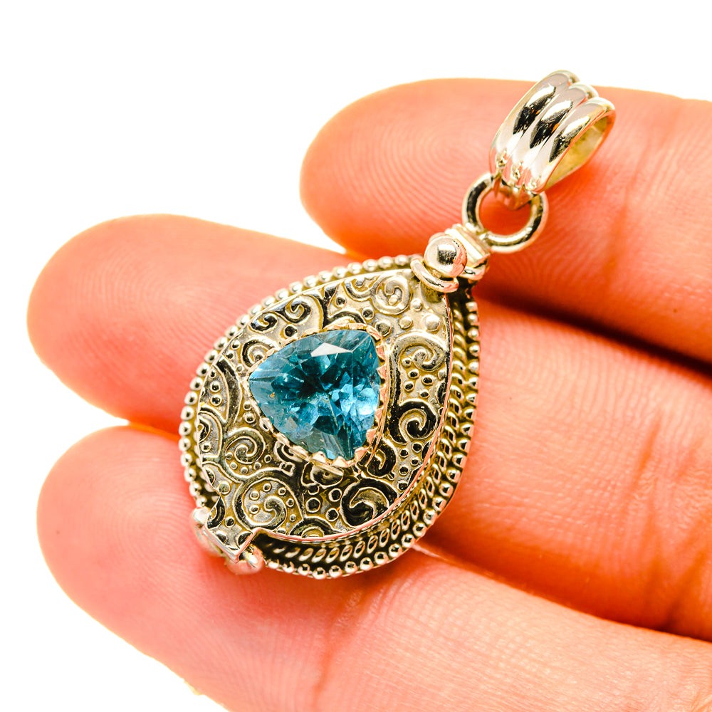 Blue Topaz Pendants handcrafted by Anasilvercos - PD4830