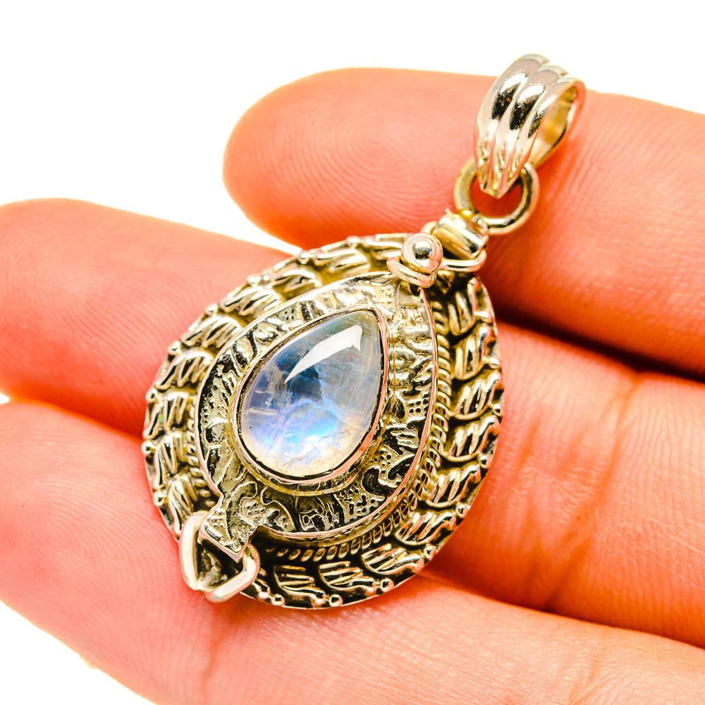 Rainbow Moonstone Pendants handcrafted by Anasilvercos - PD4833