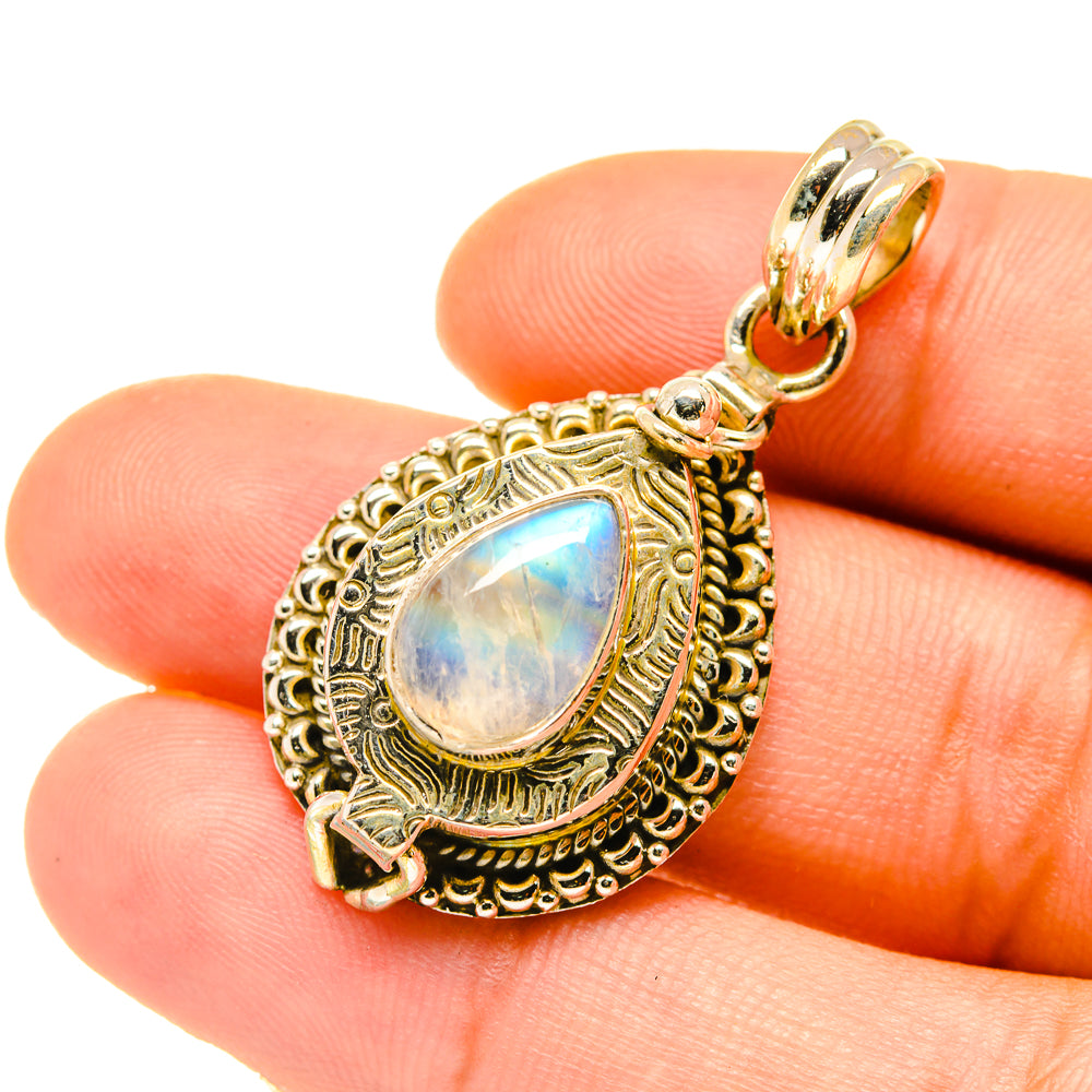 Rainbow Moonstone Pendants handcrafted by Anasilvercos - PD4834