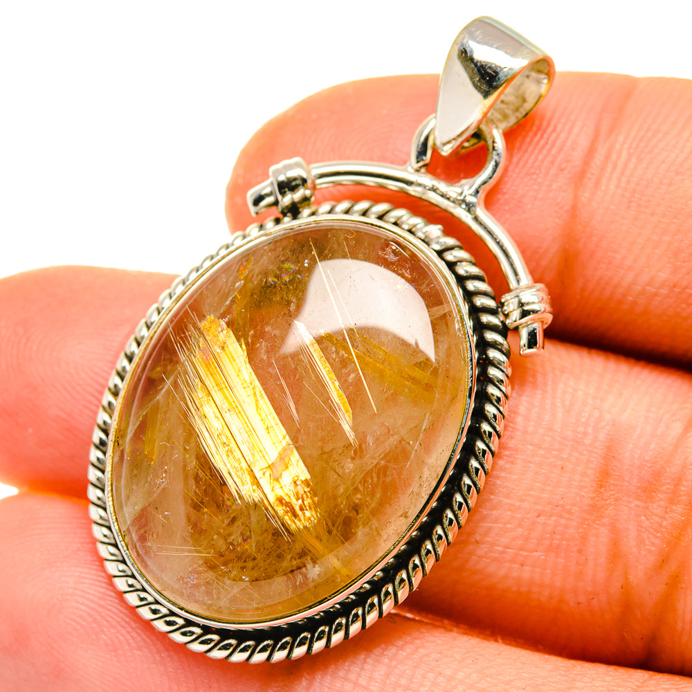 Rutilated Quartz Pendants handcrafted by Anasilvercos - PD4859