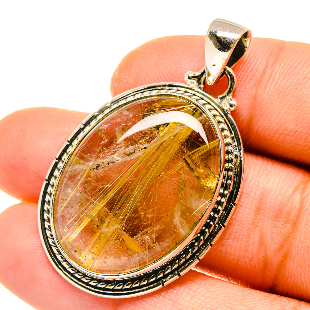 Rutilated Quartz Pendants handcrafted by Anasilvercos - PD4860