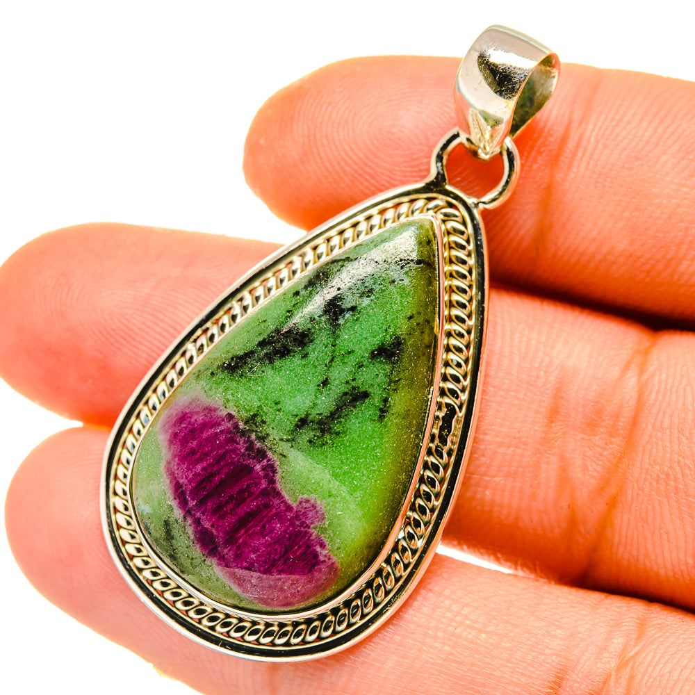 Ruby Zoisite Pendants handcrafted by Anasilvercos - PD4884