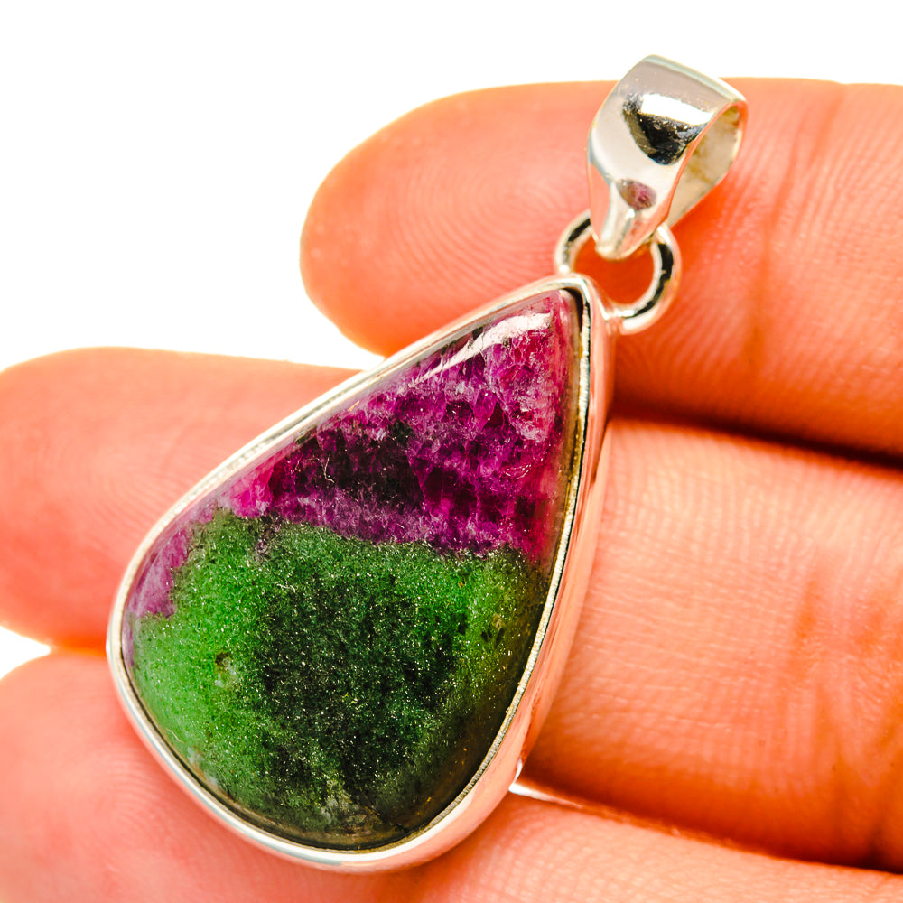 Ruby Zoisite Pendants handcrafted by Anasilvercos - PD4892