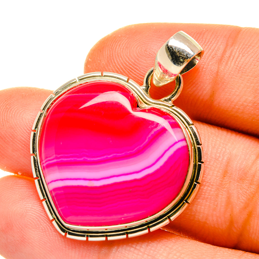 Pink Botswana Agate Pendants handcrafted by Anasilvercos - PD4904