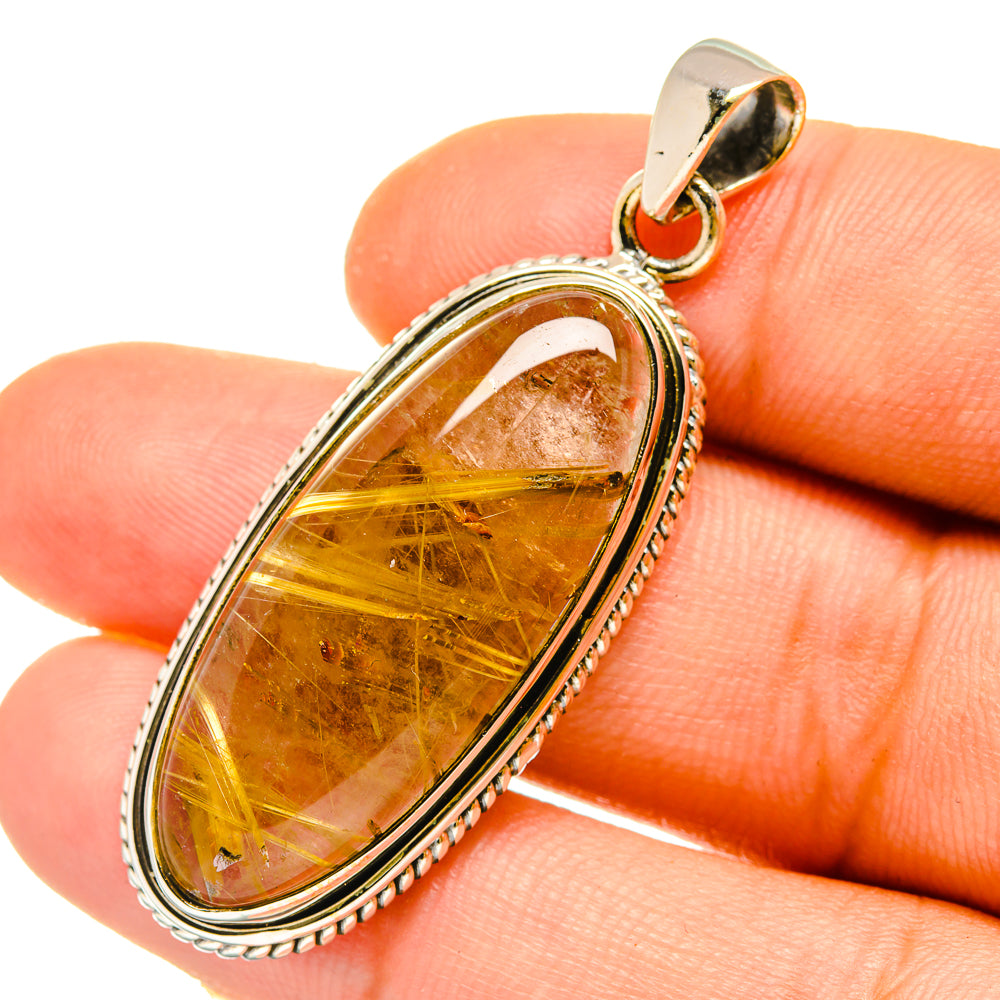 Rutilated Quartz Pendants handcrafted by Anasilvercos - PD4923