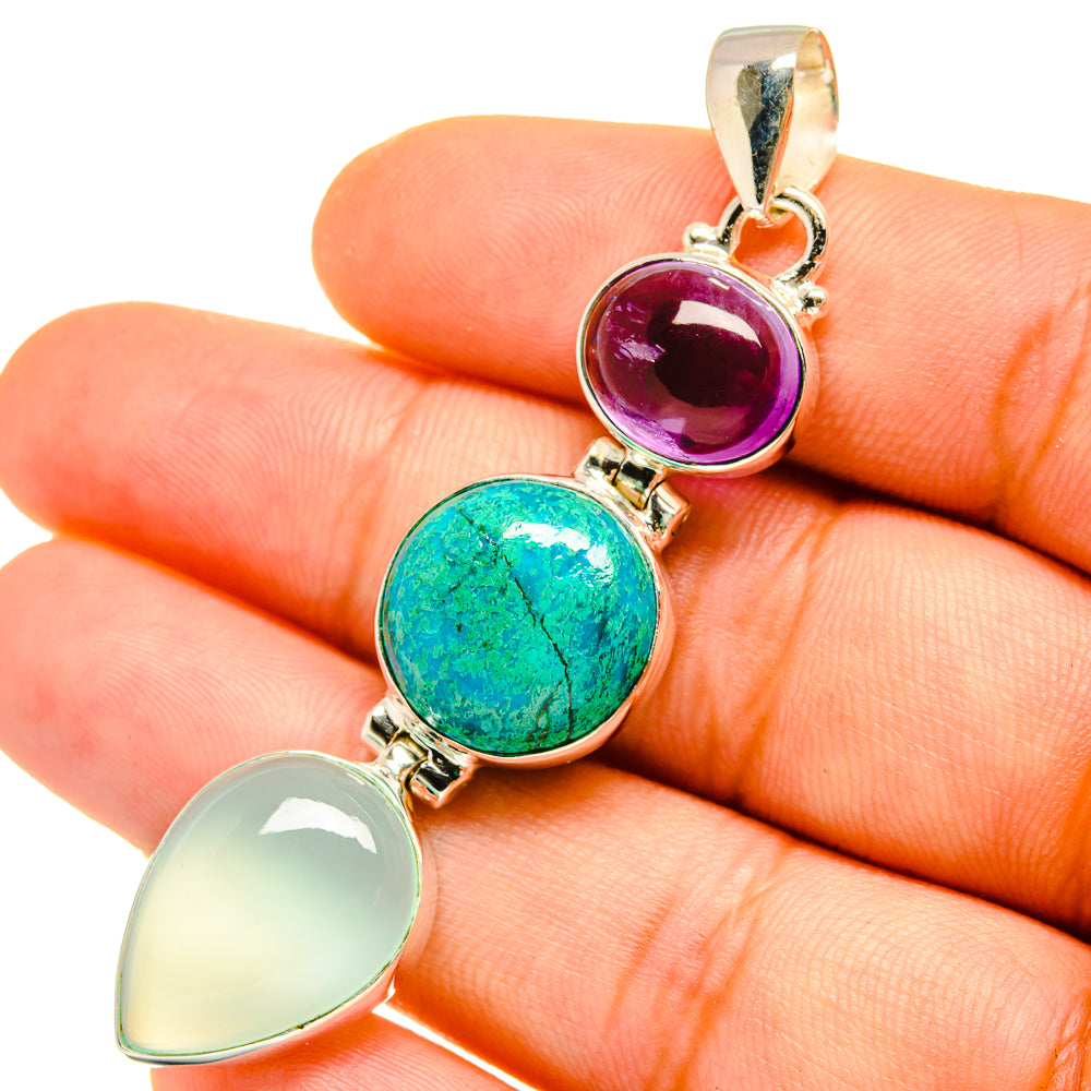 Aqua Chalcedony Pendants handcrafted by Anasilvercos - PD4946